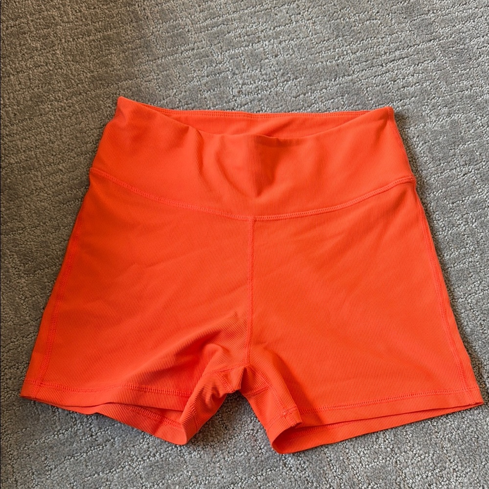 Women's Orange High-Waisted Shorts